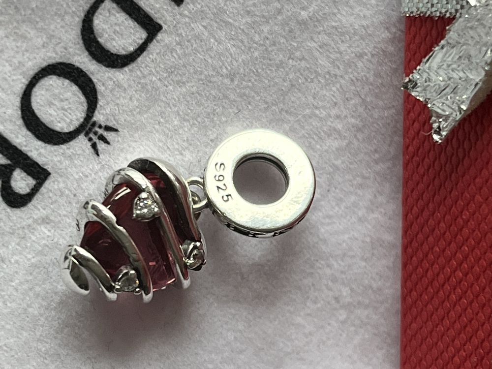 Nowy charms jak Pandora serce cyrkonie srebro 925