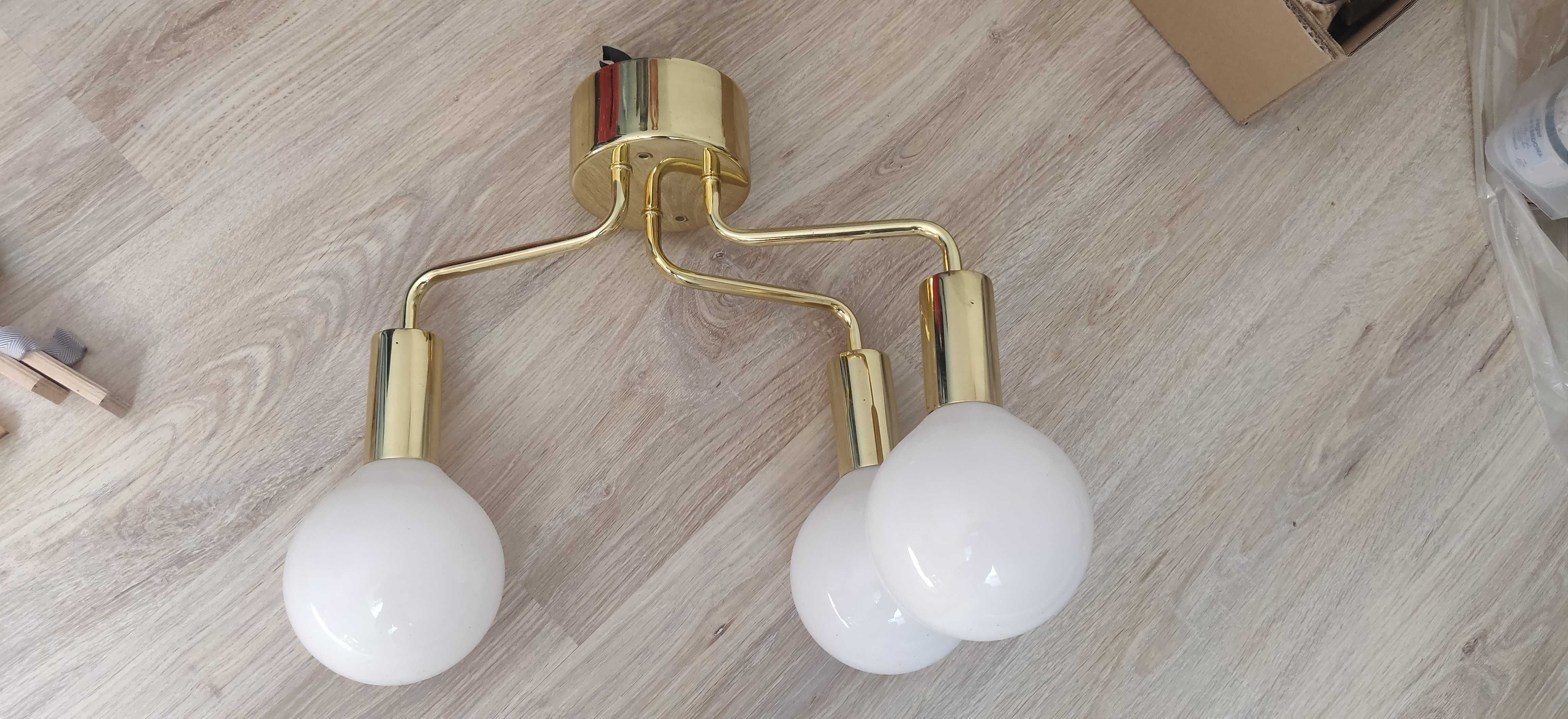 Lampa wisząca History 3-punktowa metalowa złota Black Red White