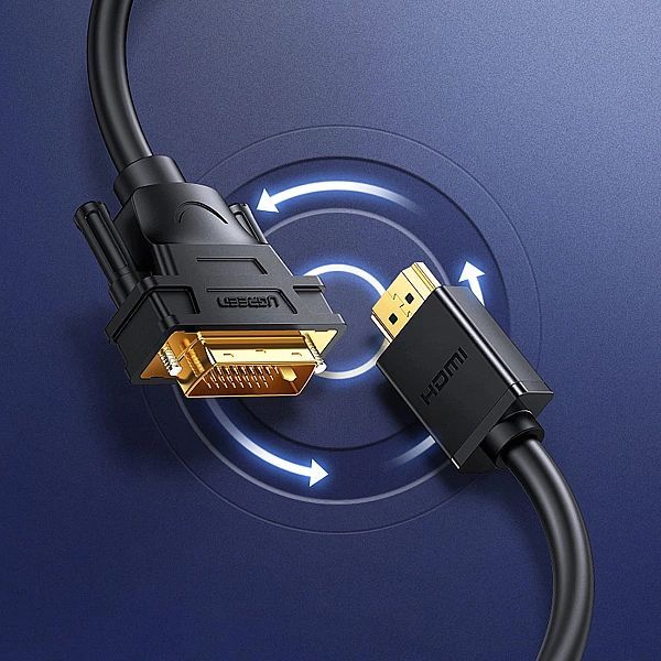 Ugreen kabel przewód przejściówka adapter Dvi 24+1 pin (męski) - Hdmi