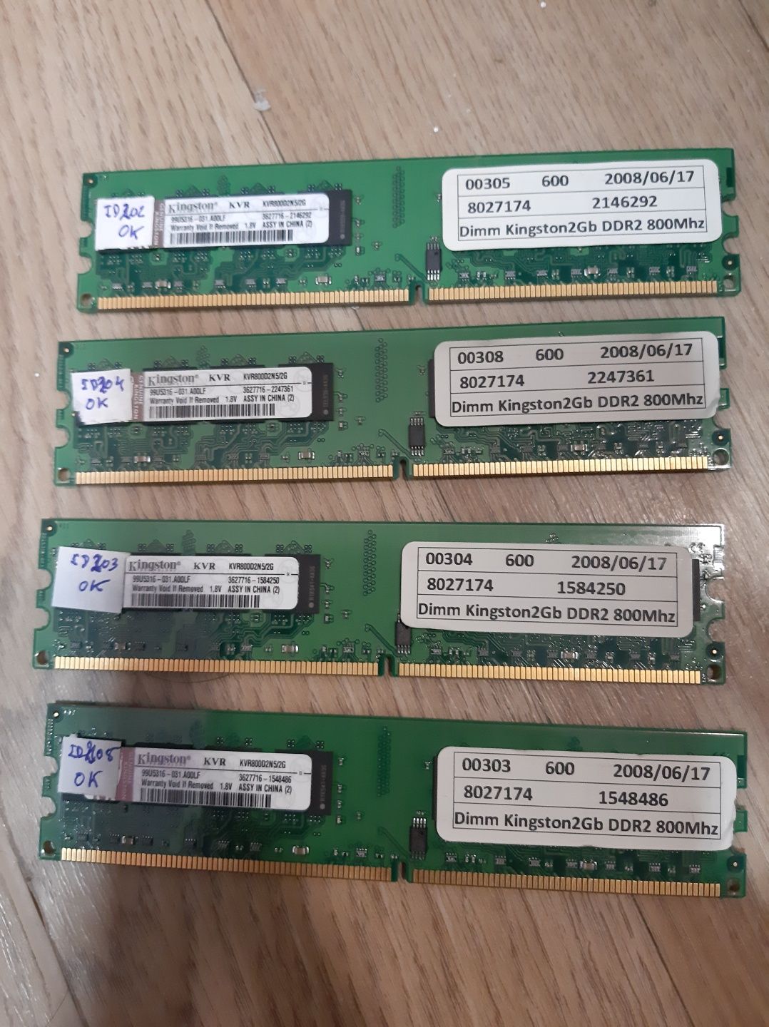 Memórias kingstone ddr2