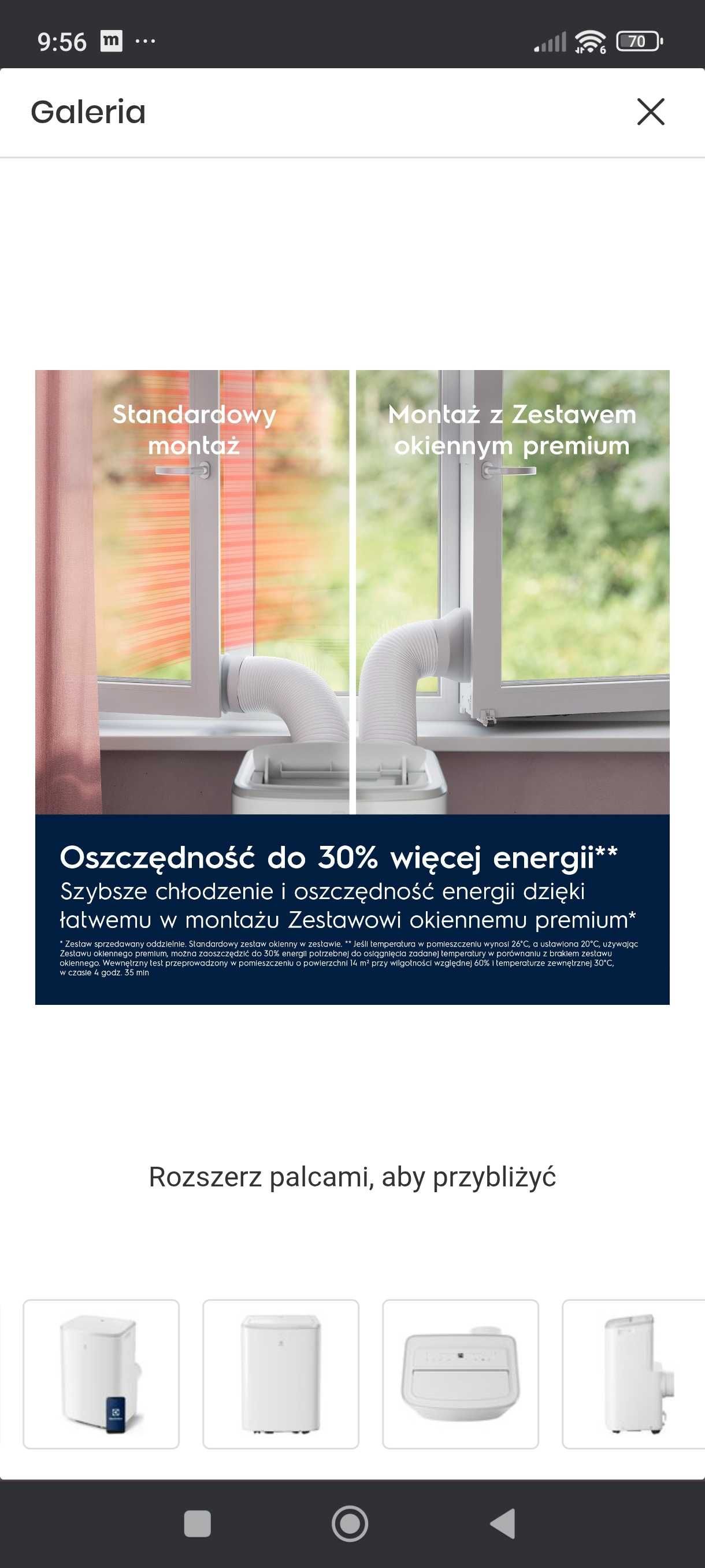 Klimatyzator ELECTROLUX EXP34U339HW+zestaw do montażu w oknie
