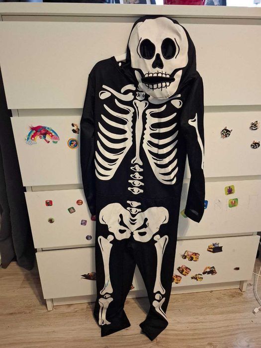 Strój Szkielet Halloween + maska – 110-116, przebranie dla dziecka