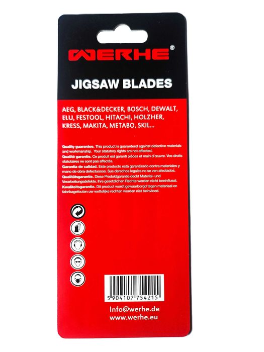 WERHE Nożyki brzeszczot do wyrzynarki do metalu T318BF