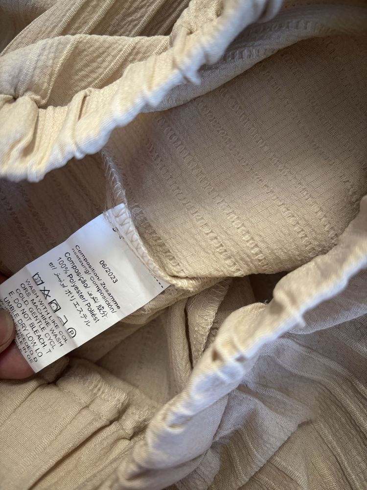 Szerokie zwiewne spodnie na lato wide leg tall roz S/