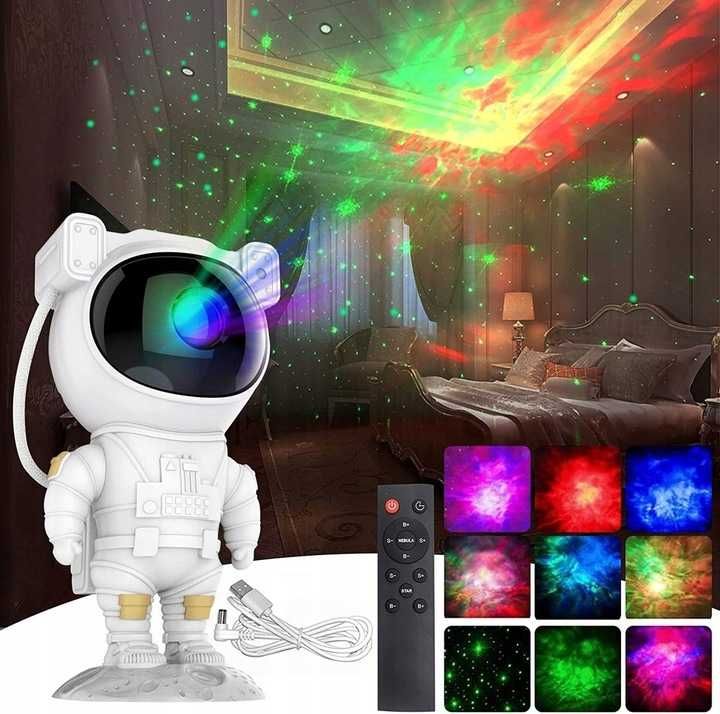 XO Projektor Gwiazd Galaktyk LED Lampka Nocna Astronauta z Pilotem Wwa