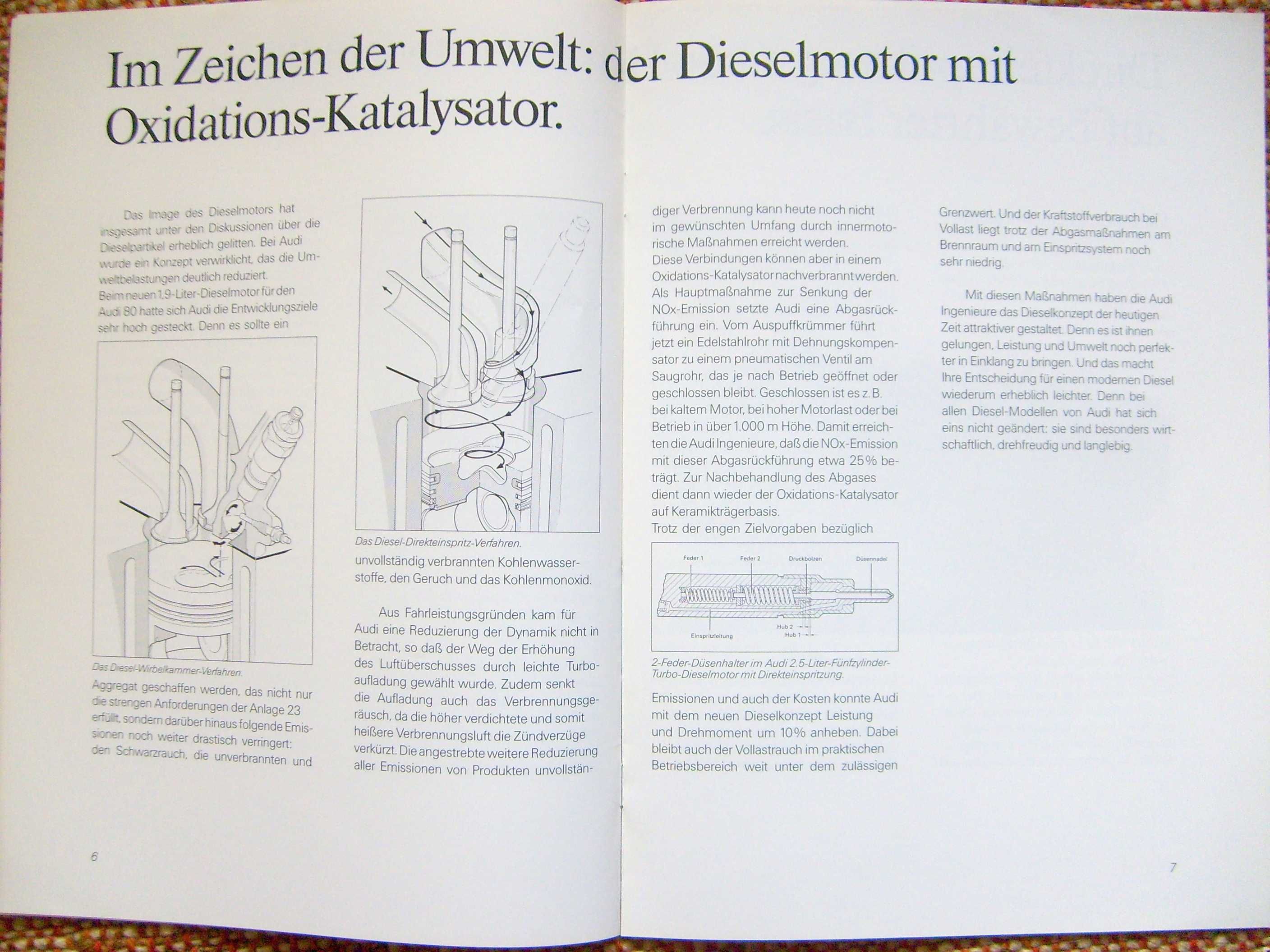 AUDI Dieselprogramm 1992 prospekt 16 str. / 80 B4 & 100 C4 / stan BDB