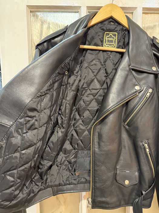 Вінтажна шкіряна куртка косуха оверсайз панк гранж стиль розмір L-XL