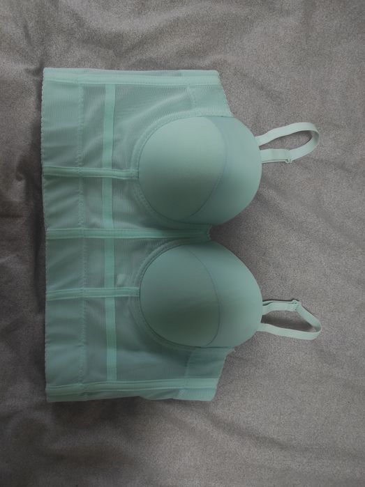 Корсет в сіточку бірюзового кольору