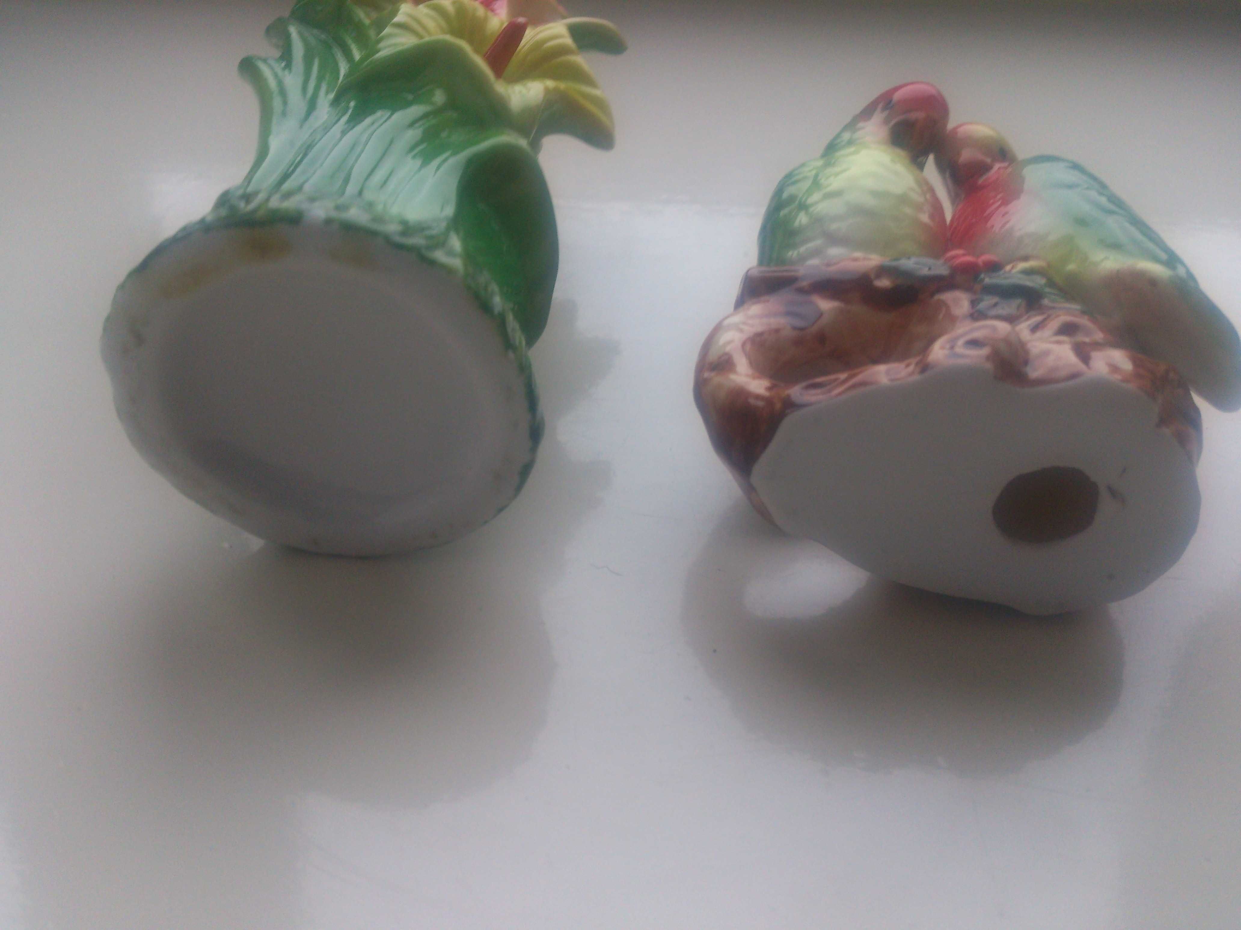 Тропічні папужки + вазочка (порцеляна)