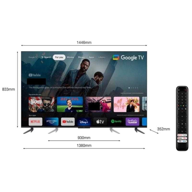 TCL 65C649 65 QLED 4K Ultra HD Smart TV WiFi Titanium – Televisão