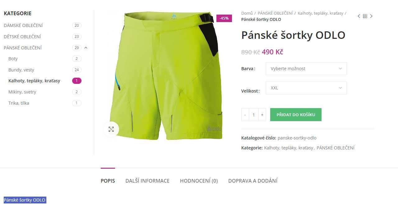 Чоловічі шорти ODLO (L)