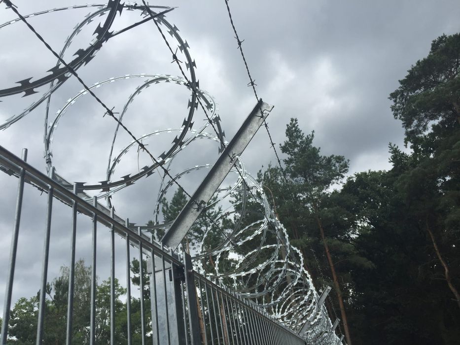 Zasieki concertina drut ostrzowy żyletkowy 450 mm agresywna zapora