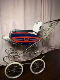 Stary wózek dla lalek, prl, vintage, art deco