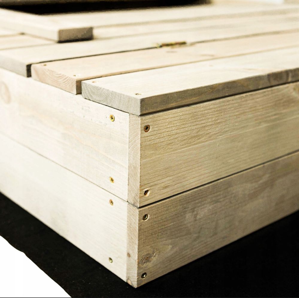 Piaskownica drewniana zamykana 120x120 cm WYSOKA JAKOŚĆ + GRATIS