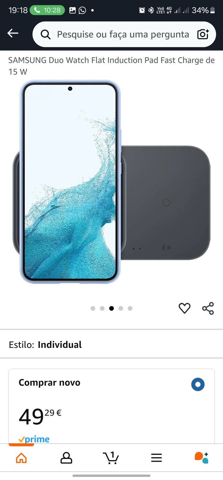Carregador sem fio Samsung duo - Novo na caixa
