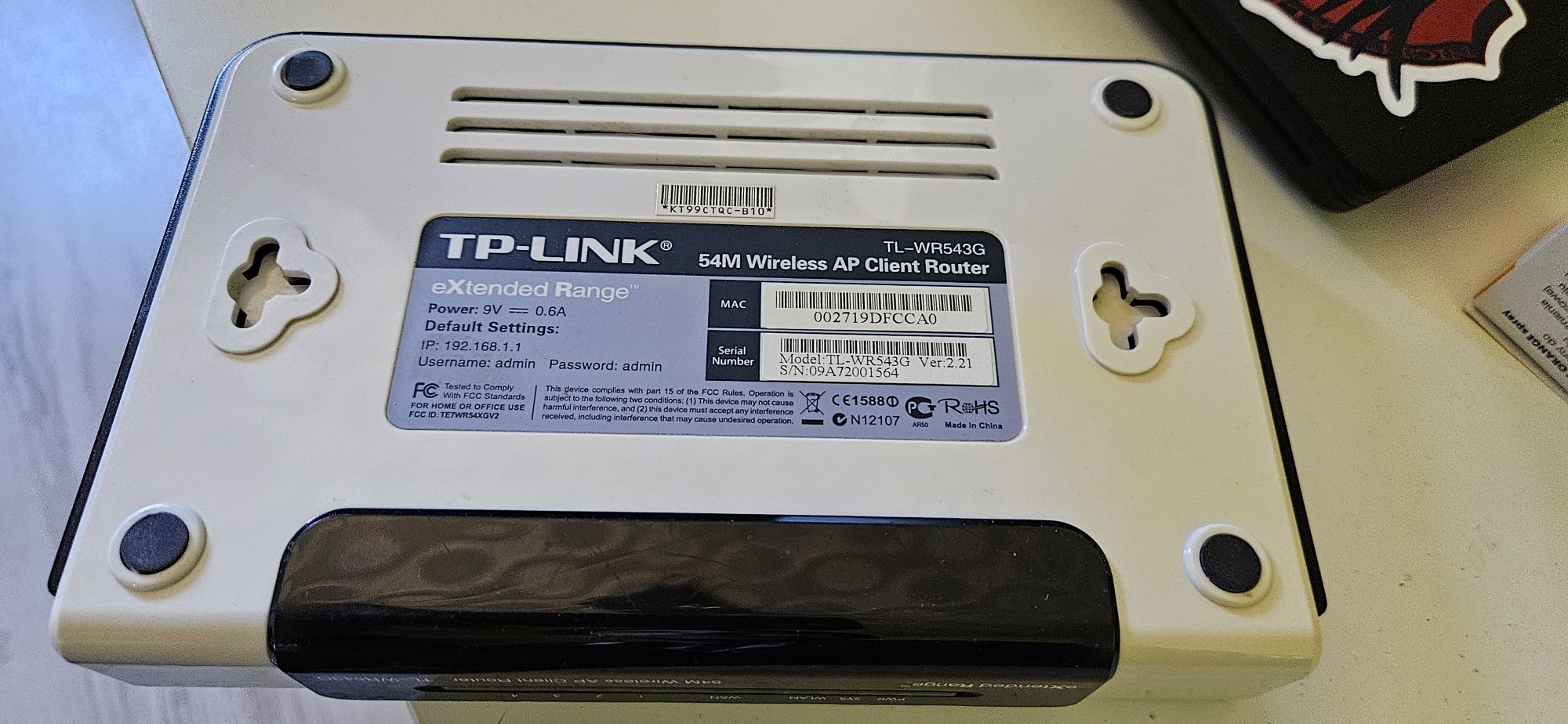 Router TP-Link TL-WR543G