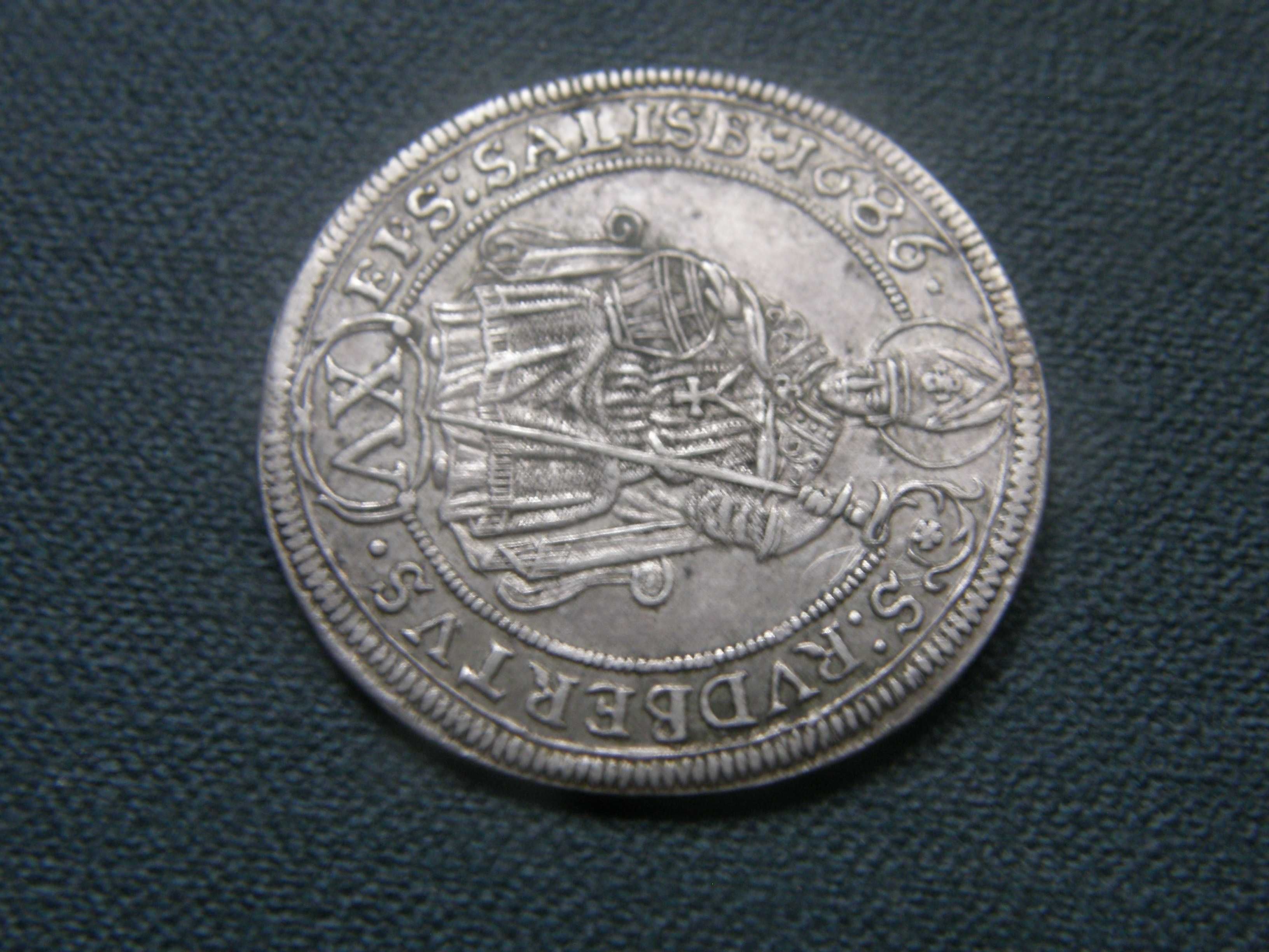 Церковные XV грошей 1686г. , серебро XF-AU редкая монета