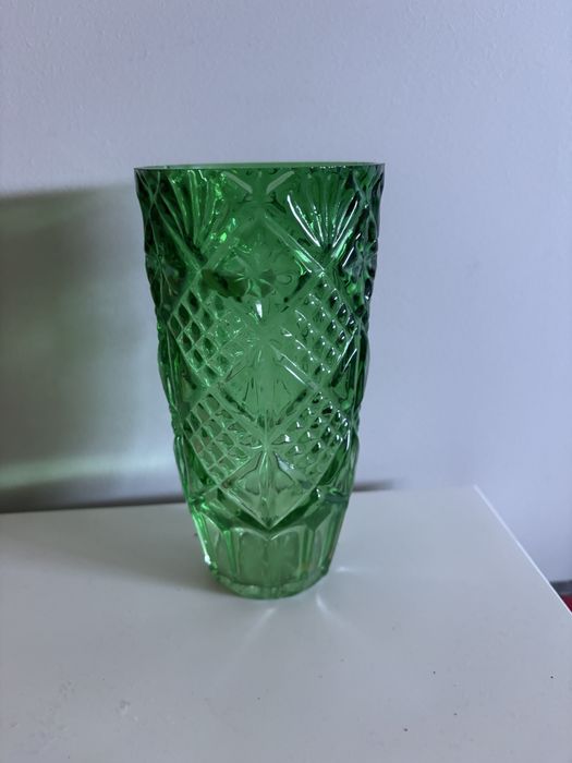 Szklany wazon retro prl