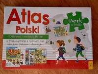 Zestaw edukacyjny Atlas Polski - atlas, plakat, puzzle NOWE