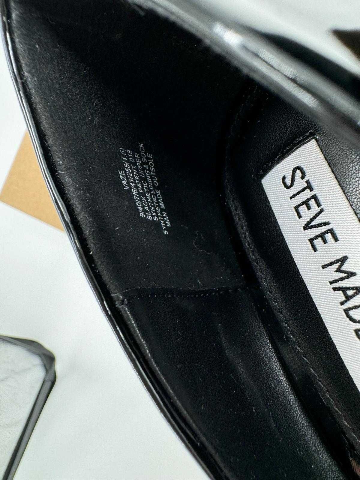 Steve Madden szpilki czarno błyszczące czółenka 41 damskie eleganckie