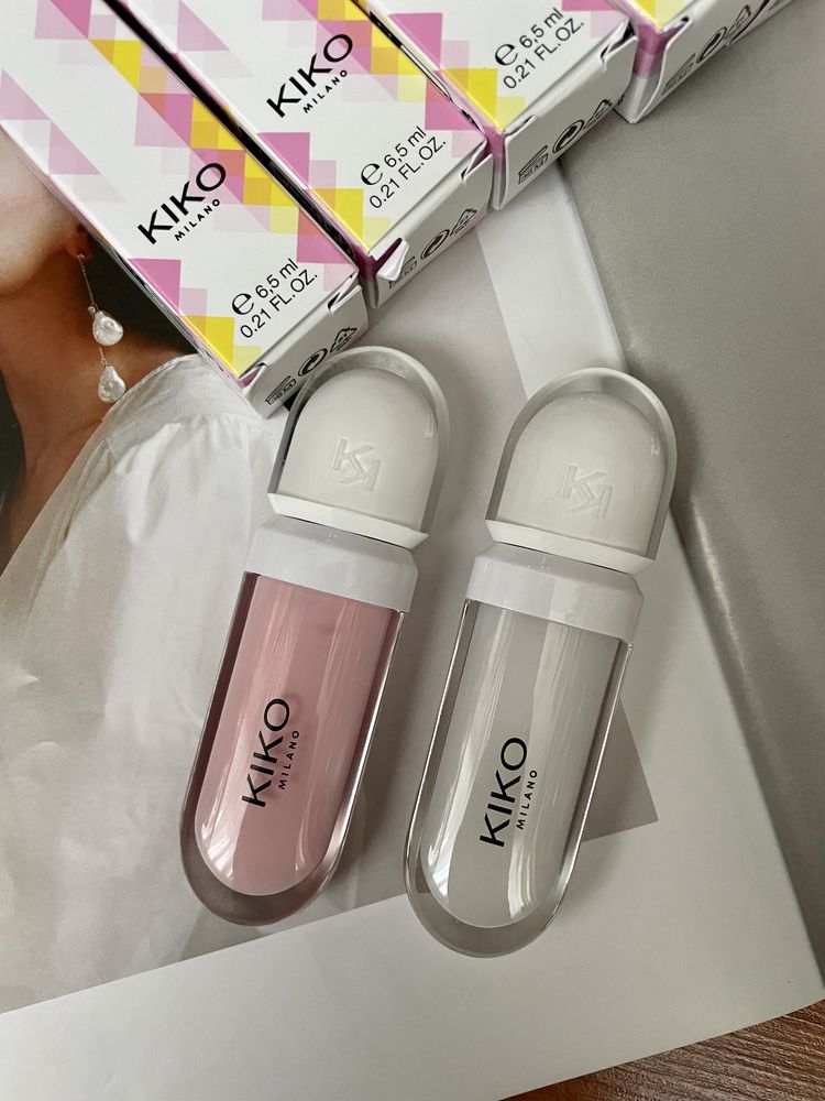 Kiko Milano Lip Volume, крем блиск для губ  ефект об’єму тон 01 02