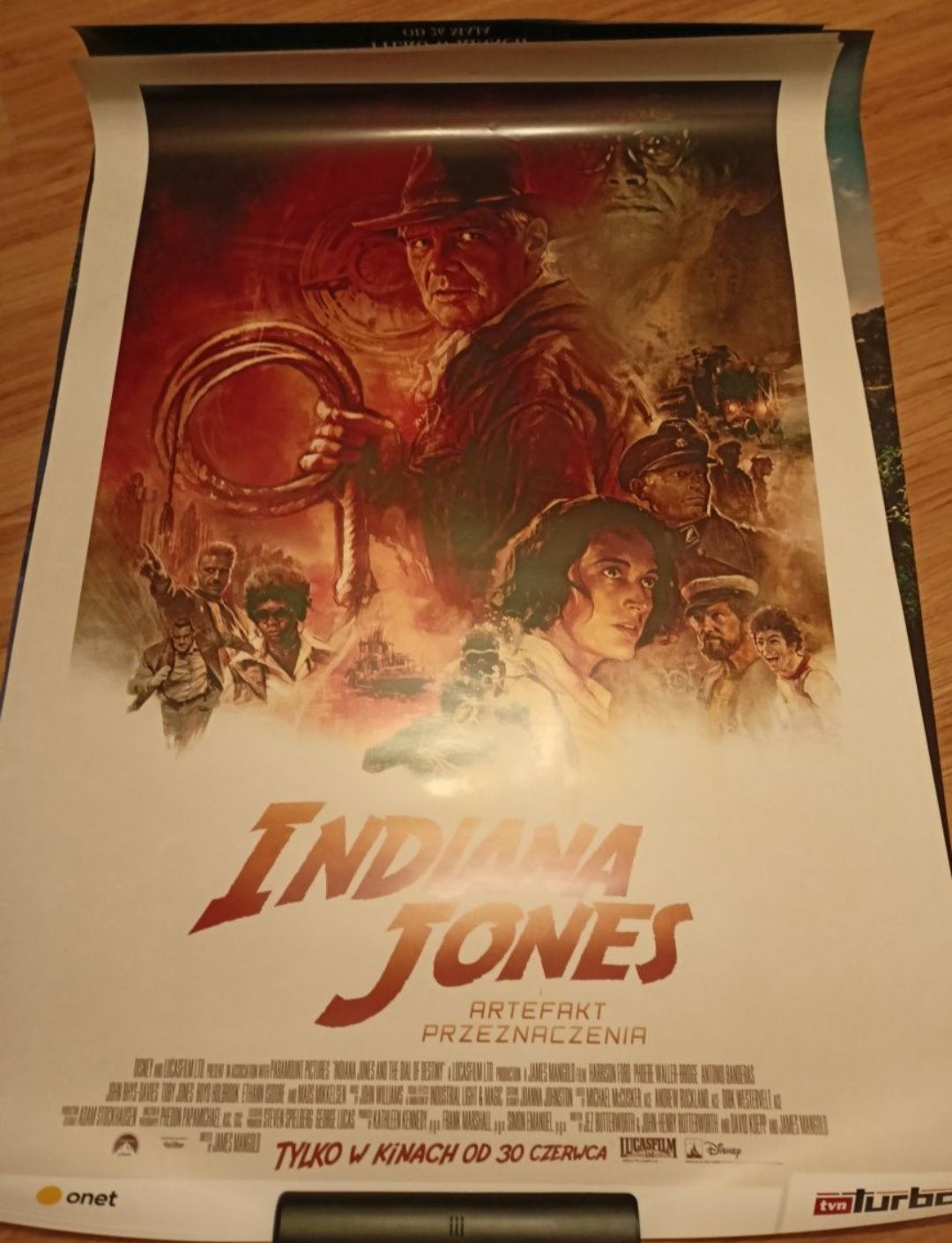 Plakat z filmu Indiana Jones artefakt przeznaczenia