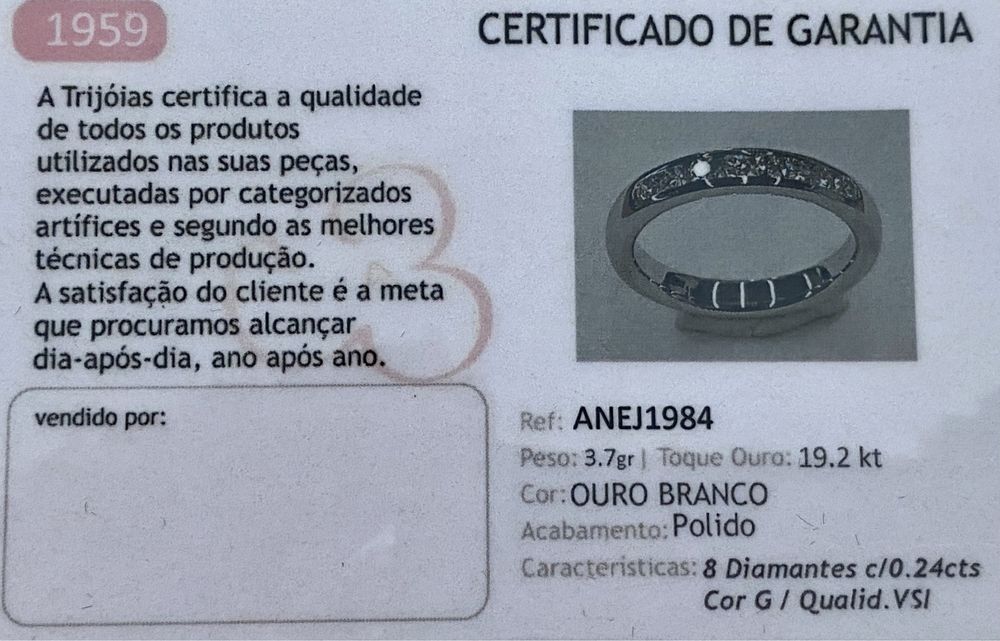 Anel noivado em Ouro e Diamantes