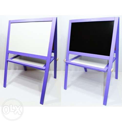 Мольберт дитячий магнітний на 4х ніжках, є поличка, дерев'яний, 3в1.