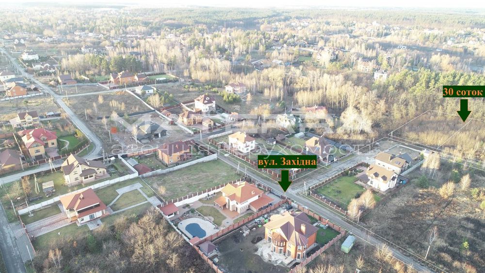 Гореничі продаж ділянки 30 соток з виходом в ліс