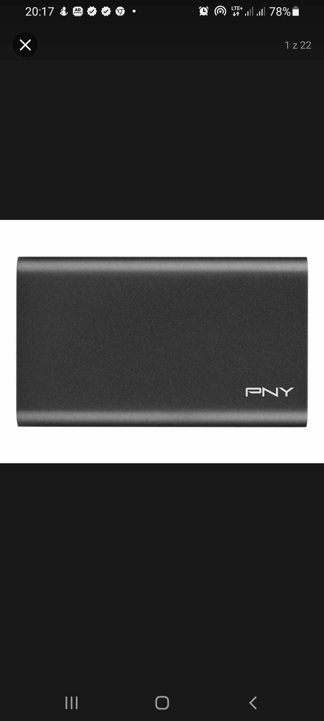 PNY Elite Portable SSD 1TB USB 3.2 Gen. 1 Czarny