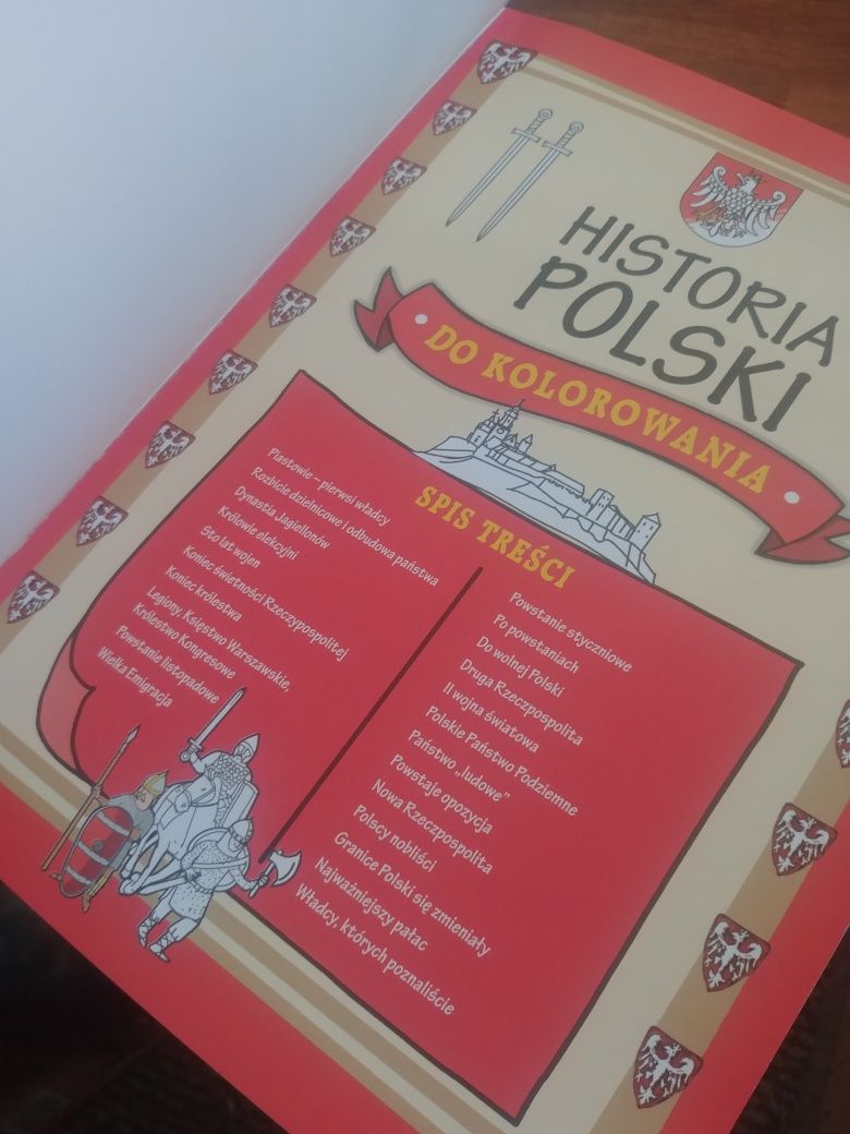 Książka dla dzieci-Historia Polski do kolorowania
