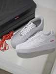 Biały|Sportowe-Damskie Nike AirForce1 x Supreme UnisexTrampki 40