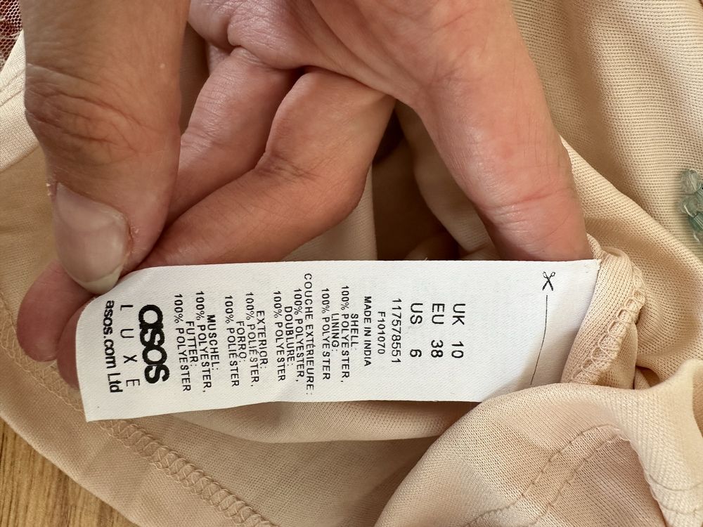 Sukienka cekinowa ASOS rozmiar 38 wesele ślub impreza