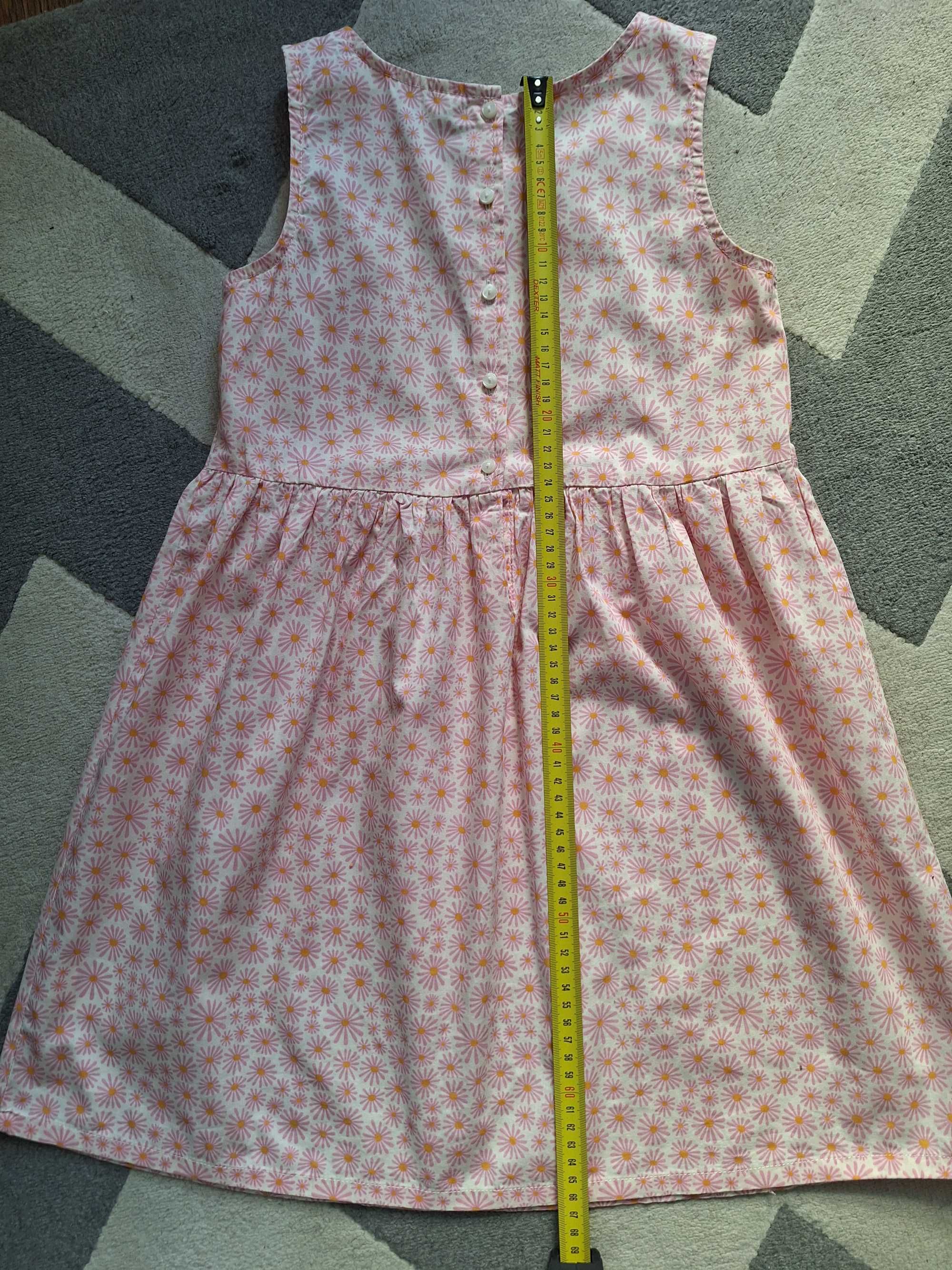 Różowa sukienka H&M roz 128, stan bdb