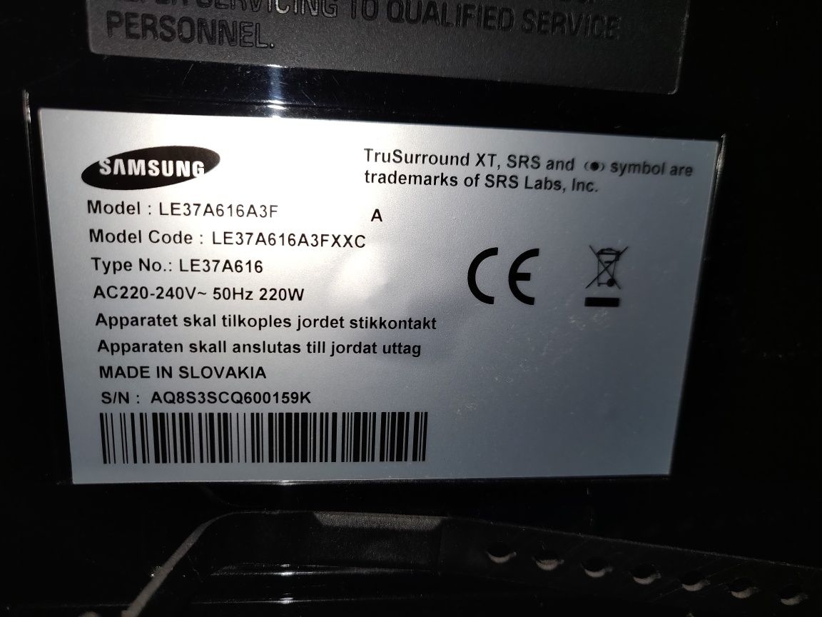 TV Samsung LE37A616A3F (peças)