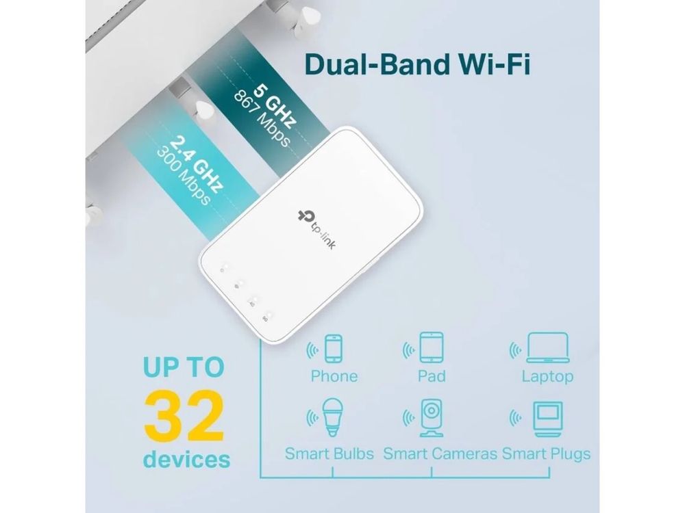 Repetidor de sinal TP-LINK RE300 (AC1200 - 2.4G e 5G)