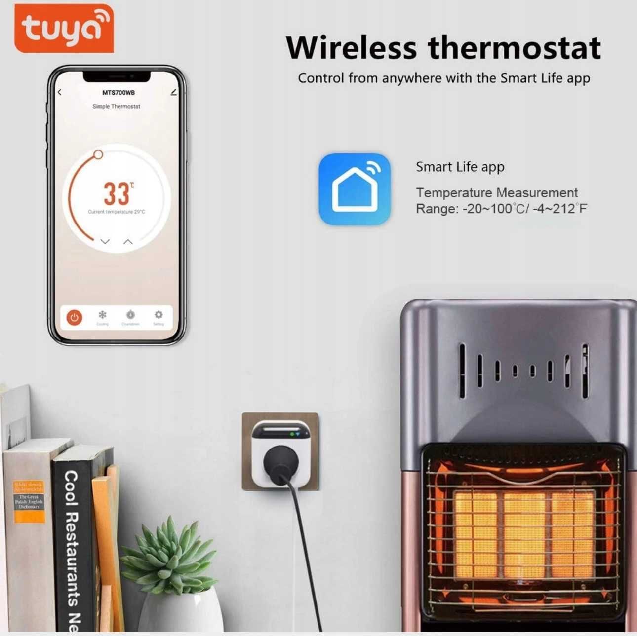 Programowalny termostat inteligenta wtyczka Smart WiFi Alexa Google