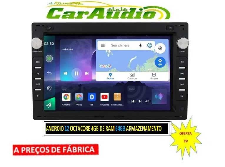 Auto Rádio 2 Din Android 14 Ibiza Polo Passat Golf Leon