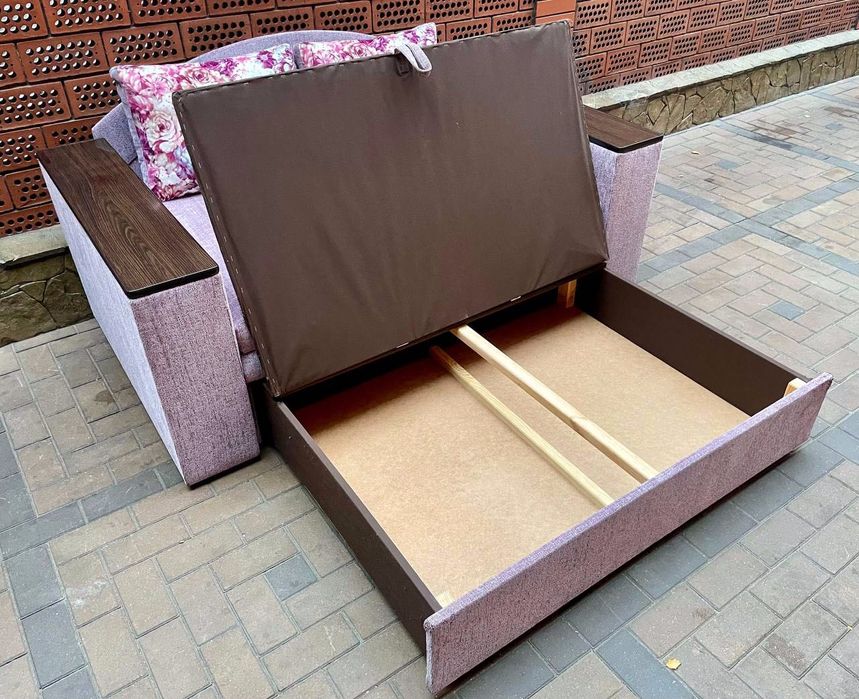 Диван «Мілена»з підлокітниками-тумбами  із спальним місцем 130 см