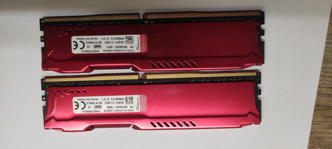 Ddr 4, Fury hyperx, 3200 MHz, 16 gb(2*8), KingBand4000 mhz, (2*8)
