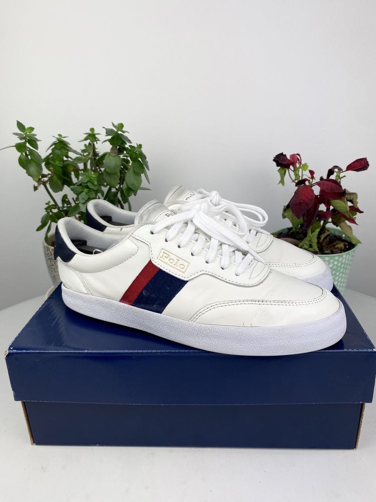 białe beżowe buty sneakersy polo ralph lauren court vlc r. 41 n50