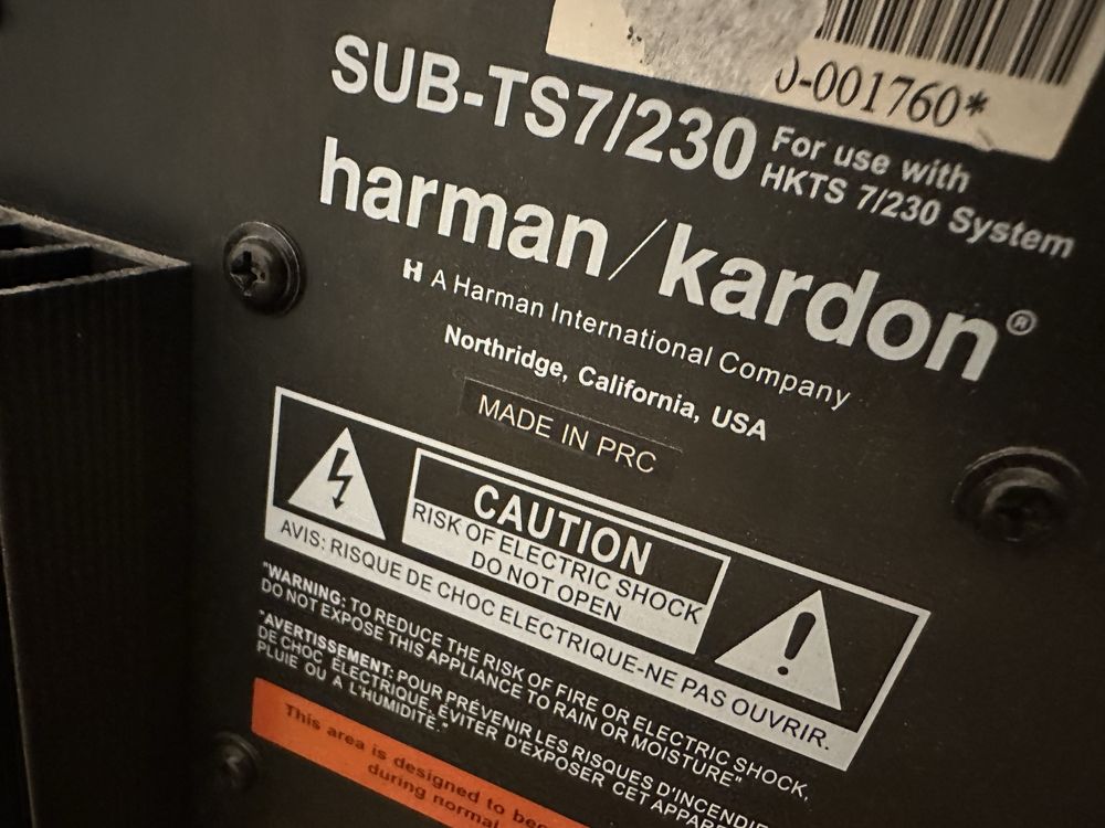 Harman Kardon 5 głośników + SUB-TS7/230 + 4 podstawy