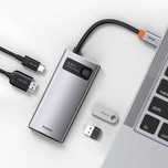 Baseus Metal Gleam 4in1 Хаб  Type-C to USB 3.0/USB2.0/HDMI 4K/PD 100W