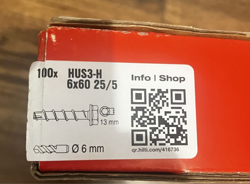 Kotwy Hilti HUS3-H 6x60 25/5