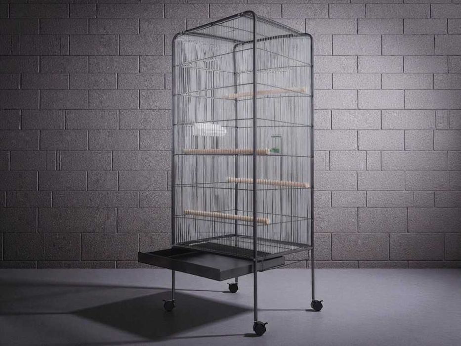 Klatka dla ptaków egzotycznych – 146 cm, z kołami i karmnikiem [NOWA]