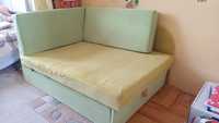 Tapczan jednoosobowy zielone łóżko fotel wersalka rozkładana 180x 80