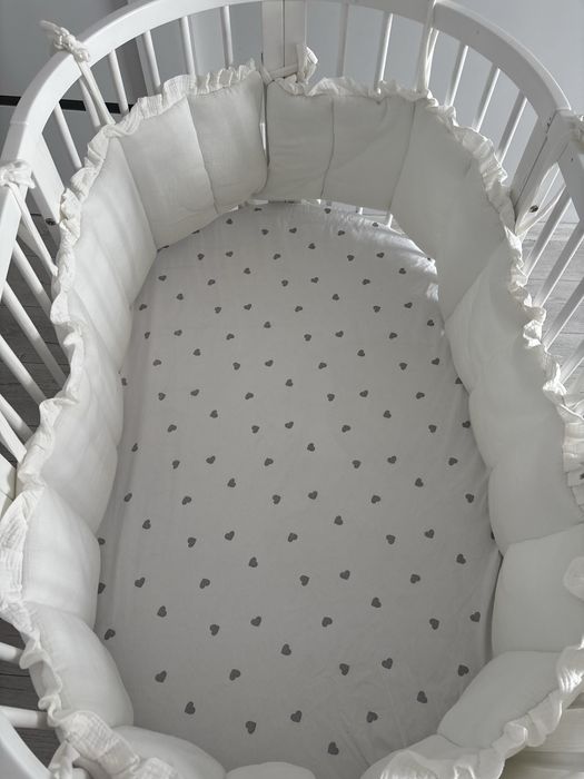 Овальне ліжечко-трансформер IngVart SMART BED ROUND 9-в-1