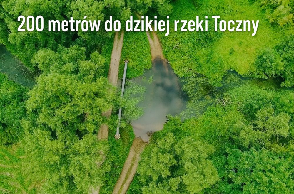 Dzialka budowlana  Ruda 40- nad rzeka Toczna. 1h 30 od Warszawy