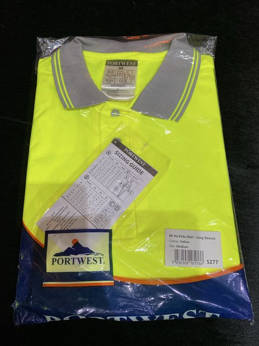 M PORTWEST S277 Koszulka ostrzegawcza polo z długimi rękawami BHP