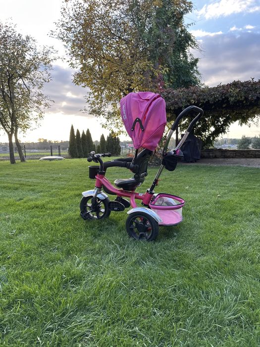 Rowerek różowy z daszkiem